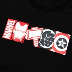 Marvel Icon Crew Neck Black T-Shirt For Adults 6 Marvel Icon Crew Neck Black T-Shirt For Adults -WhimsyWears Shop 2403053070002M 2