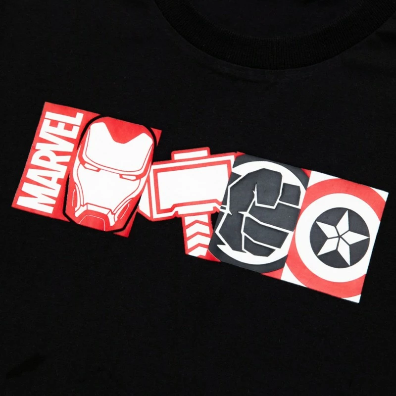 Marvel Icon Crew Neck Black T-Shirt For Adults 3 Marvel Icon Crew Neck Black T-Shirt For Adults - Image 3