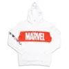 Marvel Logo White Hoodie For Adults