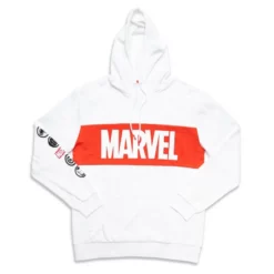 Marvel Logo White Hoodie For Adults