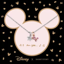 Disney Necklace Diamante Mickey Gloves & Bow, Silver -WhimsyWears Shop 348658000968 3