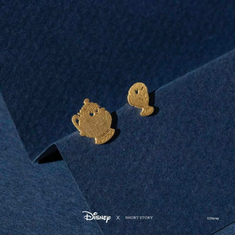 Disney Earrings Mrs Potts And Chip, Gold 2 Disney Earrings Mrs Potts And Chip, Gold - Image 2
