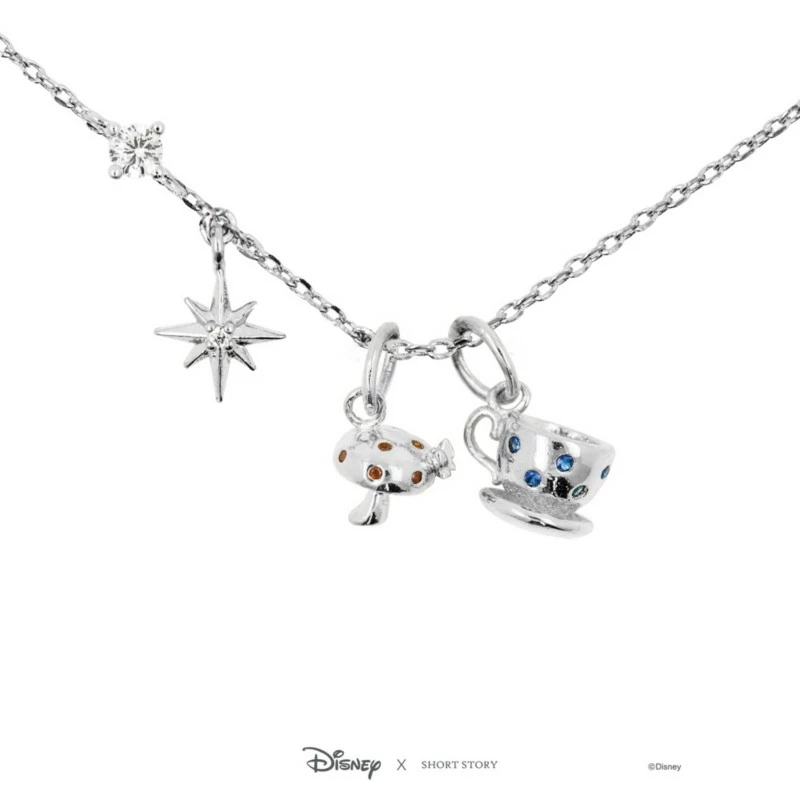 Disney Necklace Alice In Wonderland, Silver 1 Disney Necklace Alice In Wonderland, Silver