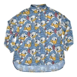 Donald & Daisy Duck Long Sleeve Denim Shirt For Adults