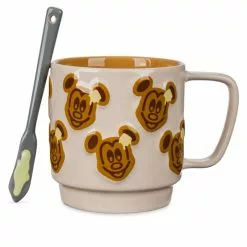 Disneyland Resort Mickey Mouse Waffle Mug And Spoon