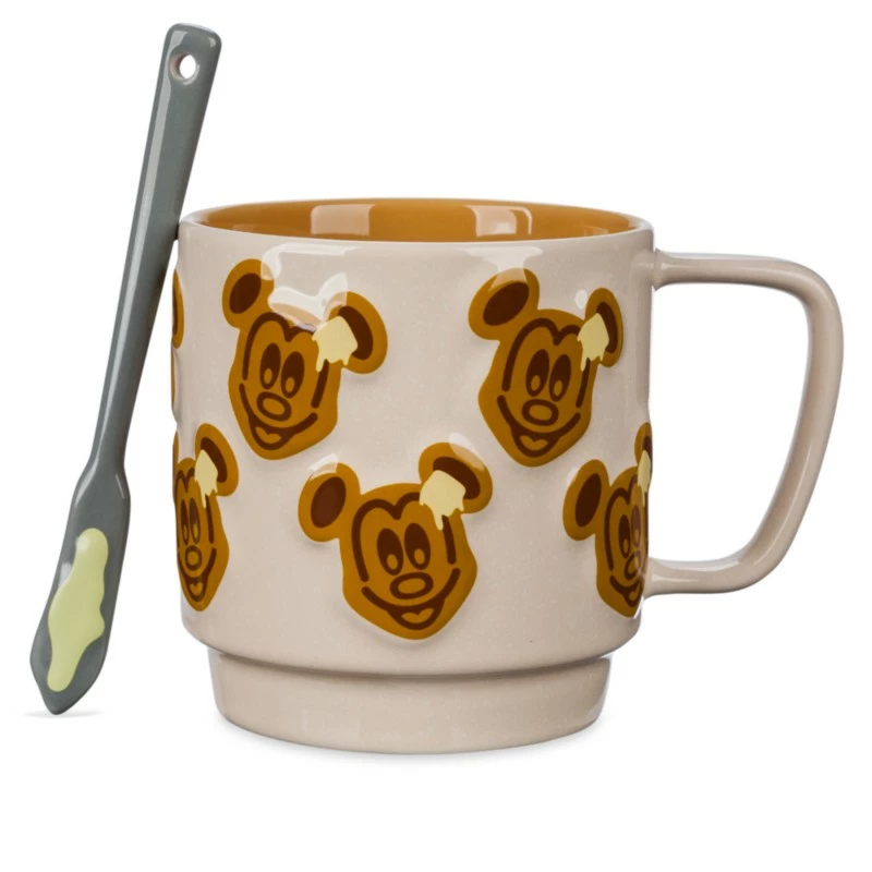 Disneyland Resort Mickey Mouse Waffle Mug And Spoon 1 Disneyland Resort Mickey Mouse Waffle Mug And Spoon