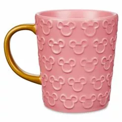 Mickey Mouse Pink And Gold Raised Icon Mug, Disney Homestead Collection -WhimsyWears Shop 465033642069 2