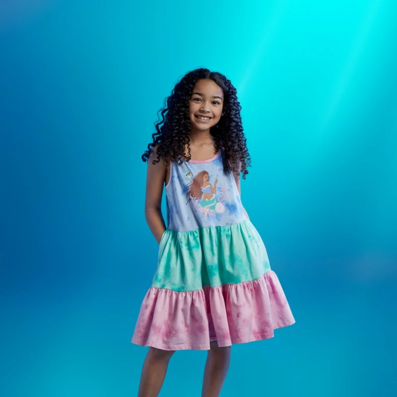 Ariel Tie-Dye Dress For Girls, The Little Mermaid Live Action Film 2 Ariel Tie-Dye Dress For Girls, The Little Mermaid Live Action Film - Image 2