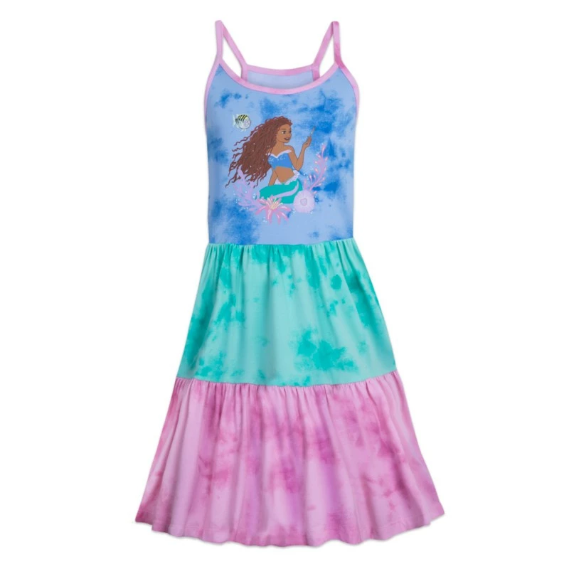 Ariel Tie-Dye Dress For Girls, The Little Mermaid Live Action Film 1 Ariel Tie-Dye Dress For Girls, The Little Mermaid Live Action Film